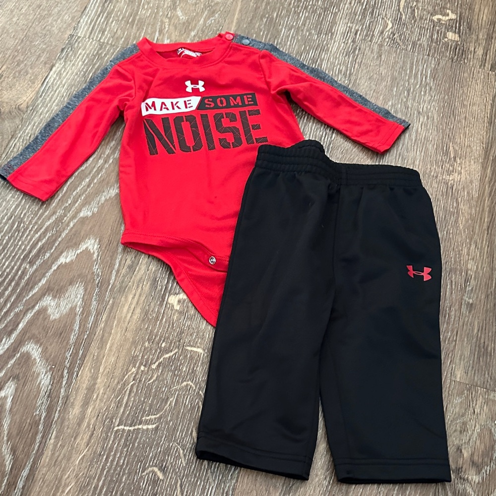 Under Armour Red and Black Baby Set